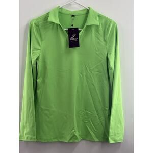 FKEEP Women's Tennis Golf Shirt Long Sleeved Top Sport Activewear V-Neck Sz S.